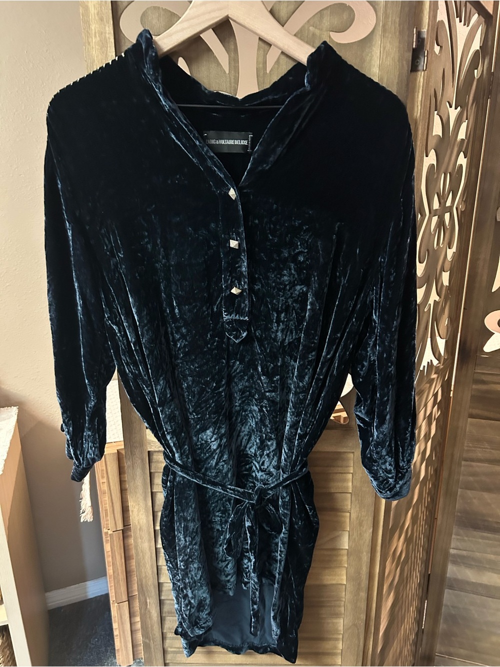 Zadig and Voltaire Ramia Deluxe Dress Size XS Gold Embroidered Accents